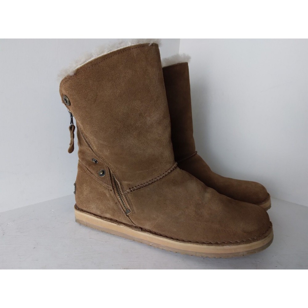 Cloud Nine Sheepskin Trixie Winter Boots Brown Zipper Round Toe Womens Size 11